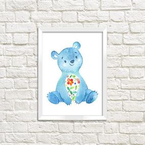 Постер в рамке Ведмедик 21х30см, A4 (WMT4_ART041_WH)