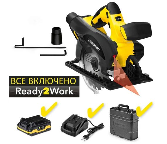 Пила циркулярна акумуляторна Trotec PCSS 10-20V з АКБ та ЗП + кейс (4430000110)