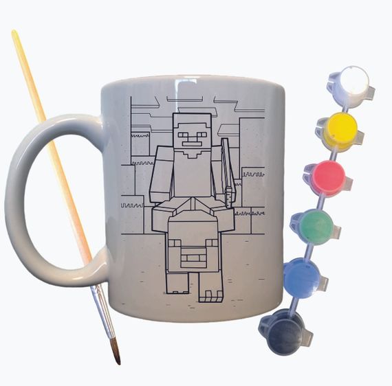 Набір для творчості кружка розмальовка "Войовничий Моб" 330 мл біла