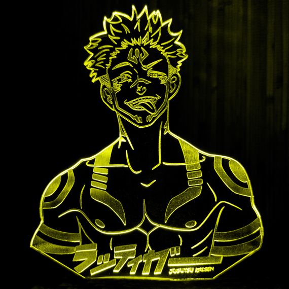 Акриловый светильник-ночник Ремен Сукуна (Магическая Битва) желтый tty-n000999