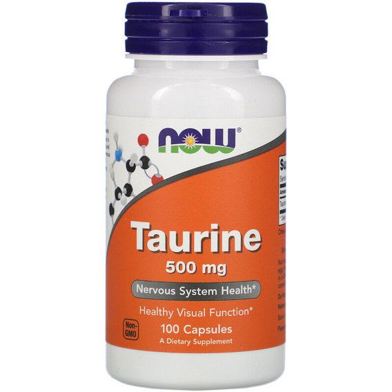 Таурін NOW Foods Taurine 500 mg 100 Caps NOW-00140
