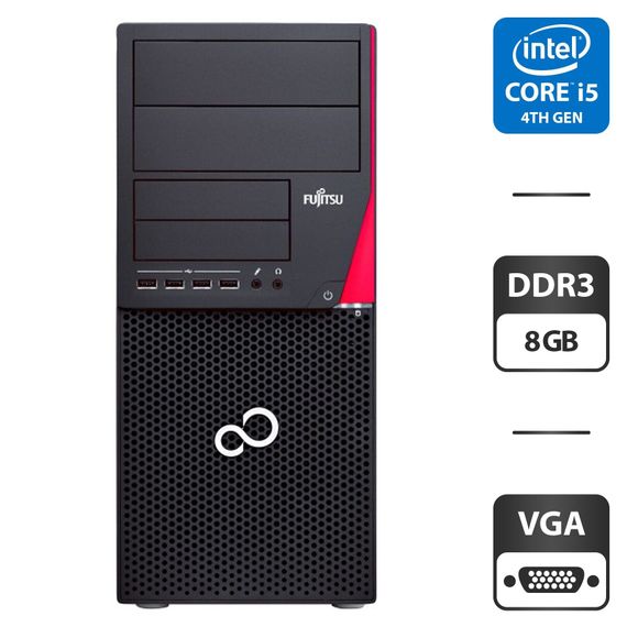 Комп'ютер Fujitsu Esprimo P720 E90 Tower / Intel Core i5-4590 (4 ядра по 3.3 - 3.7 GHz) / 8 GB DDR3 / 320 GB HDD / Intel HD Graphics 4600 / 280W б/в