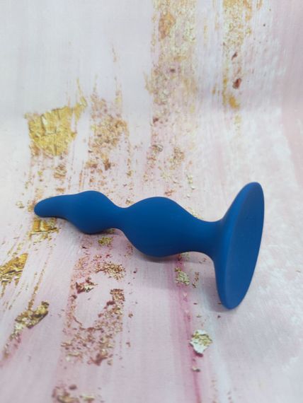 Анальна пробка хвиля Loveshop Blue 12.5 см*3 см