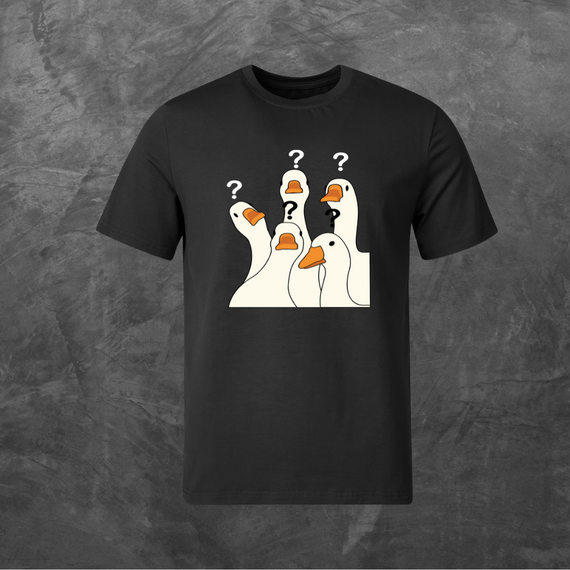 Футболка унісекс з принтом Гусі гусаки базова чорна XS