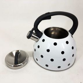 Чайник с свистком для газовой плиты Unique UN-5301 2,5л горошек. LA-459 Цвет: белый