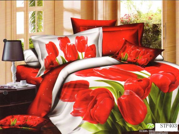 Постільна білизна Love You Сатин 3D Квітень STP403 Полуторна