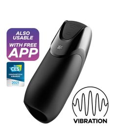 Смарт-Мастурбатор із вібрацією Satisfyer Men Vibration+ чорний sexstyle