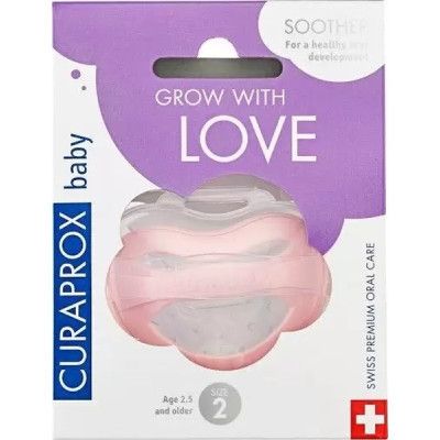 Пустышка Curaprox + контейнер для хранения 7-18 мес. розовая (Babysoother pink size 1) - Топ Продаж! | Зображення 3