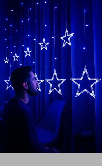 Гірлянда Xmas STAR CURTAIN 12 BlueЗіркиXPRO3M*80CM*50CM (47678-8112_223) | Зображення 4