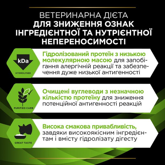 Сухой лечебный корм Purina ProPlan VeterinaryDiets HA Hypoallergen для котов ветеринарная диета с уткой 6*325г | Зображення 7