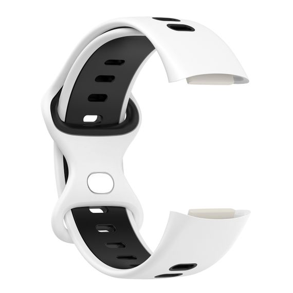 Силіконовий ремінець Primolux Sport для фітнес браслета Fitbit Charge 5 / Charge 6 - White&Black / розмір М | Зображення 1