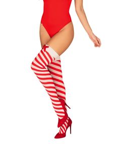 Чулки Obsessive Kissmas stockings L/XL Sex Aura
