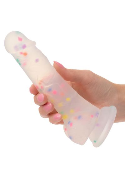 Фалоімітатор з рідкого силікону CalExotics Studs Dildo, різнокольоровий, 17,7 × 3,8 см Sex Aura | Зображення 3