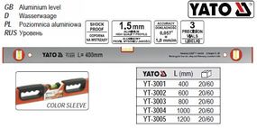 Уровень алюминий YATO Польша 3 глазка l=400 мм YT-3001