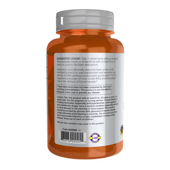 Аргинин Now Foods Arginine 1000 мг 60 таблеток | Зображення 2
