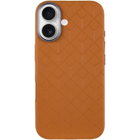 Шкіряний чохол Carved with MagSafe для Apple iPhone 16 (6.1") Orange | Зображення 1