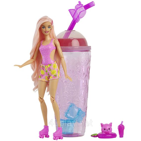 Набір Barbie Pop Reveal Fruit Series Strawberry Lemonade Лялька Барбі Соковиті фрукти Полуничний лимонад, змінює колір | Зображення 2