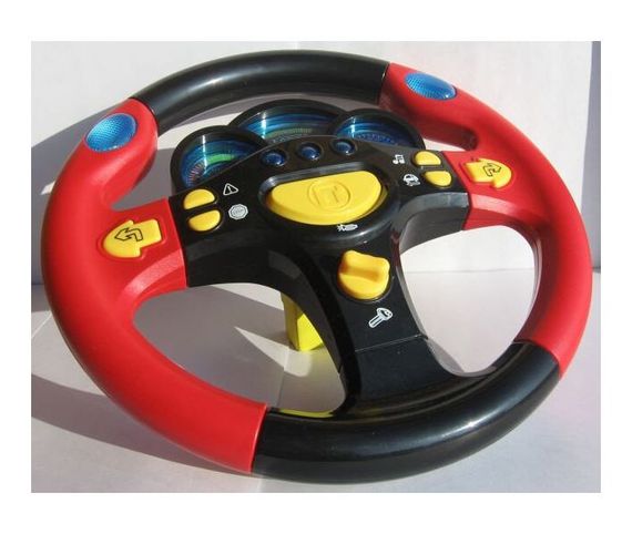 Руль музыкальный 7044 UK LimoToy украинский язык, музыка, свет (6903113678019) Красный | Зображення 2