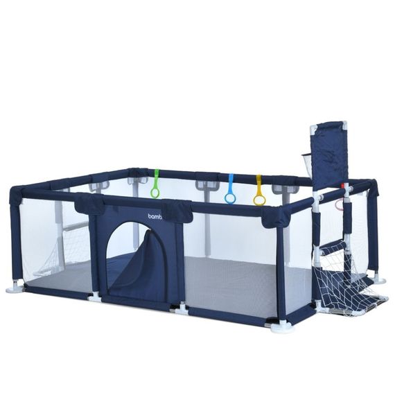 Дитяче ліжко-манеж MR 1338-BL, з баскетбольним кільцем | Зображення 3