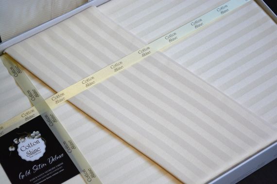Постельное белье Cotton Shine Stripe Satin 200х220 Krem | Зображення 1