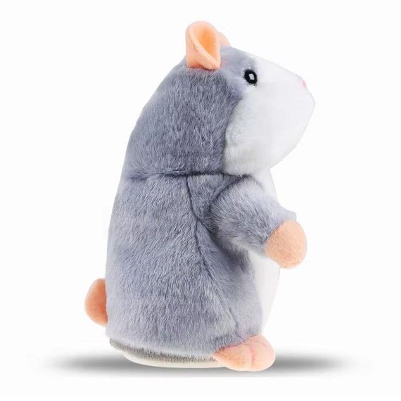 Интерактивная игрушка хомяк-повторюшка, на батарейках, EL-2042, Серая / Детская мягкая игрушка / Игрушка | Зображення 3