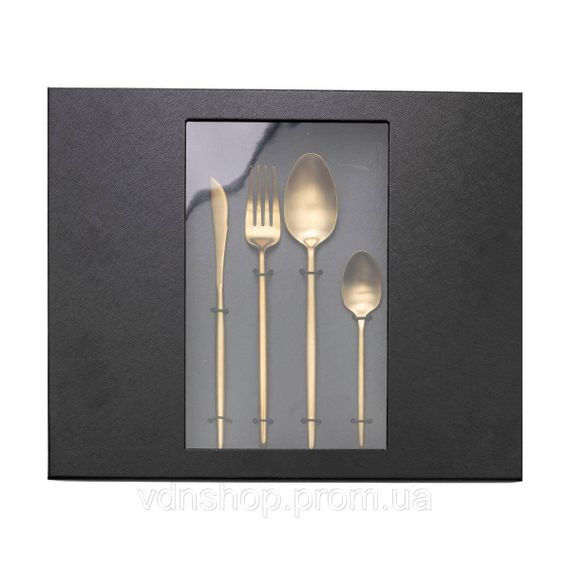 Набір столових приборів 24 предмети столовий набір на 6 персон Золотистий HP-20-17 | Зображення 3