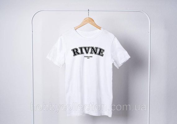 Футболка жіноча із патріотичним принтом "RIVNE Ukraine 1283" біла | Зображення 3