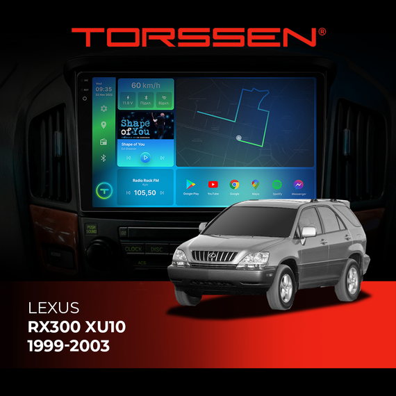 Штатна магнітола Torssen 2K Lexus RX300 XU10 1999-2003 F98256 4G Carplay DSP з кнопками