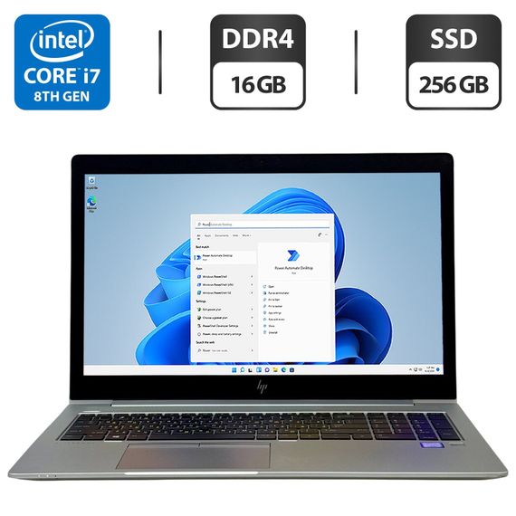 Ультрабук Б-класс HP EliteBook 850 G5 / 15.6" (1920x1080) IPS / Intel Core i7-8550U (4 (8) ядра по 1.8 - 4.0 GHz) / 16 GB DDR4 / 256 GB SSD / Intel UHD Graphics 620 / WebCam / Windows 11 Pro б/у