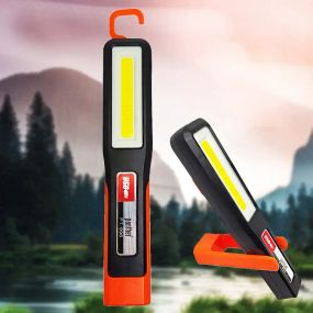 Фонарь аккумуляторный ручной LED с магнитом и крючком COB боковая панель зарядка USB 1200mAh фонарик PT-998