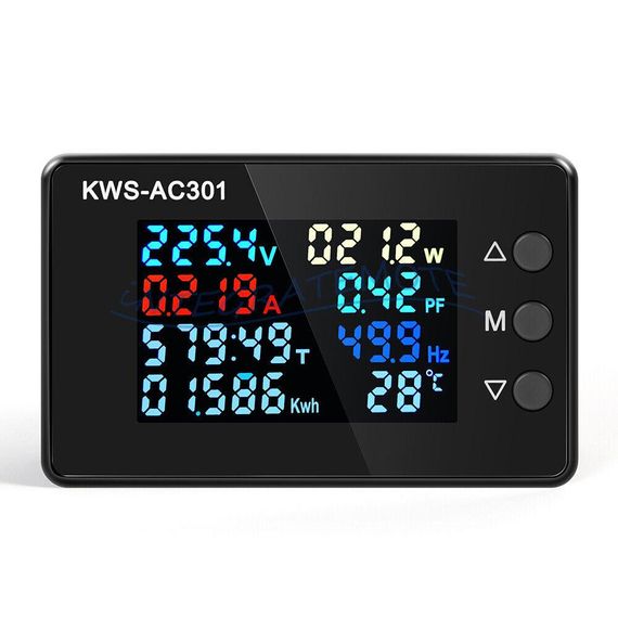 Ваттметр, измеритель параметров напряжения и тока AC KWS-AC301 20А | Зображення 2