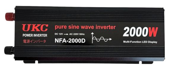 Інвертор потужний 2000 W чиста правильна синусоїда для котла перетворювач напруги UKC NFA-2000D | Зображення 4
