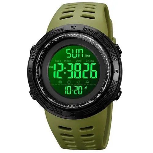 Годинник наручний чоловічий SKMEI 2070AG ARMY GREEN, армійський годинник протиударний. TQ-913 Колір: зелений | Зображення 1