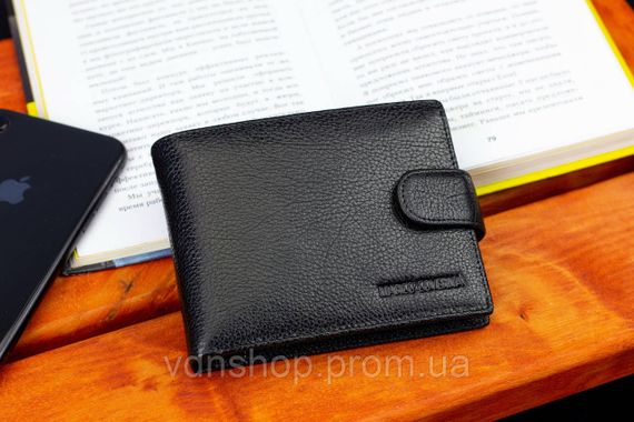 Черное кожаное мужское портмоне с отделением для документов Marco Coverna MCBK010-805 | Зображення 7