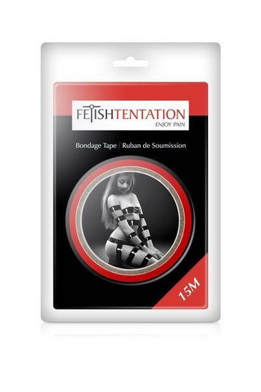 Скотч для бондажа Fetish Tentation Red (15 м), не липне до шкіри і волосків, тільки сам до себе | Зображення 2