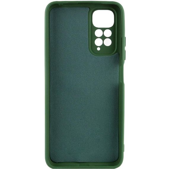 Чохол TPU GETMAN Liquid Silk Full Camera для Xiaomi Redmi Note 11 (Global) / Note 11S Зелений / Dark green | Зображення 1