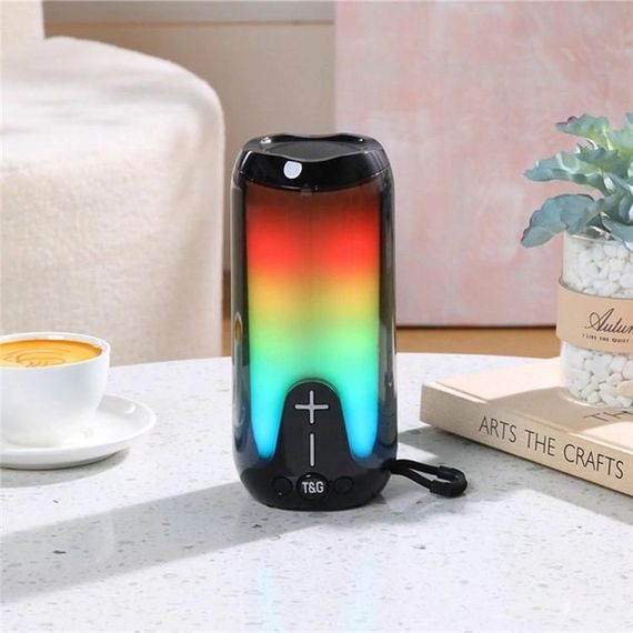 Музична блютуз колонка з підсвічуванням, Bluetooth колонка з USB і AUX входом Блютуз для пляжу EC-57