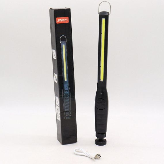 Ліхтарик акумуляторний з магнітом, кліпсою та USB, JW 821 / Переносна лампа з регулюванням яскравості / Світлодіодний світильник | Зображення 9