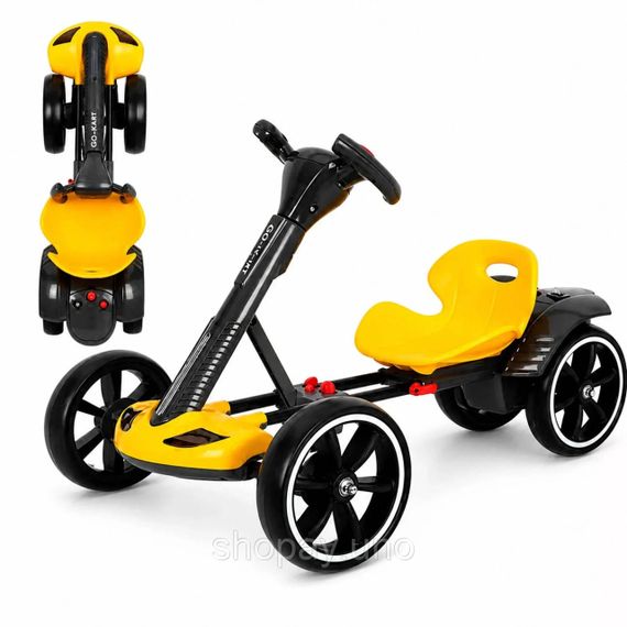 Детский электромобиль GO KART F1 желтый с пультом и Bluetooth 390 Вт