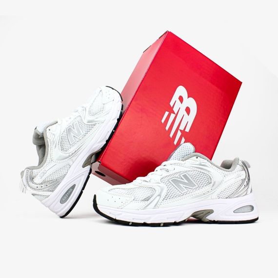 Кросівки весна літо New Balance колір білий/срібний | Зображення 1