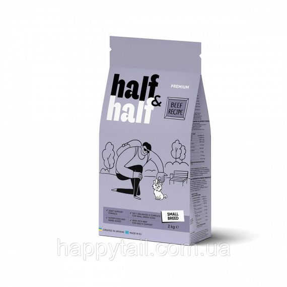 Корм Half&Half для взрослых собак малых пород (говядина), 2 кг