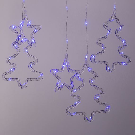Гірлянда штора світлодіодна GarlandoPro зірка та ялинка 120LED 3х0,9 м 8 режимів Синій 1733070BL | Зображення 6