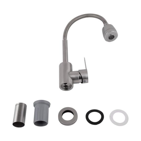 Смеситель для кухни Brinex Pure 015F41 с гибким изливом   Nickel BRIPUR015F41NKL | Зображення 4