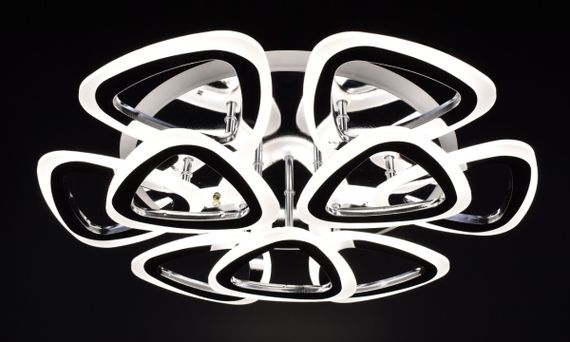 Люстра світлодіодна стельова LED світильник для квартири на стелю лед з пультом 25948 Хром 11х57х57 см. | Зображення 3