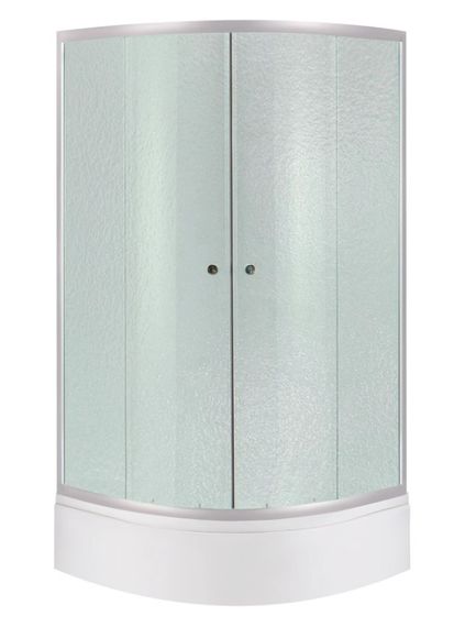 Набір Lidz Душова кабіна Latwa SC80x80.SAT.MID.FR, напівкругла, Frost 4 мм + Душовий піддон Kapielka ST80x80x26 (LLSC8080SATMIDFR2SET)