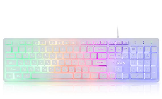 Клавіатура дротова мембранна Vinga KB410 White USB | Зображення 4