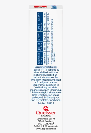 Доппельгерц Магній 500 + вітамін В12 Doppelherz Magnesium Магній для зміцнення серцево-судинної системи та інших фунції | Зображення 1