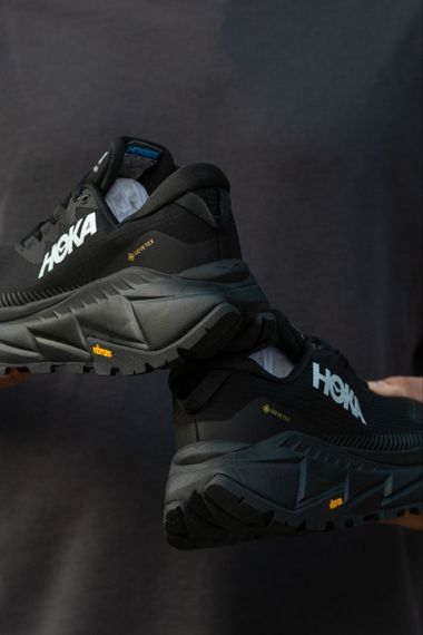 Кросівки демісезонні шкіряні Hoka підкладка Gore-Tex колір чорний | Зображення 5