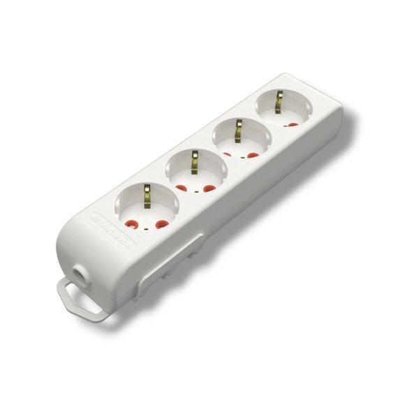 Колодка електрична для подовжувача Ri-tech Mutlusan, 4 гнізда, 16 А, із заземленням, зі шторками (арт. 49-12-14)