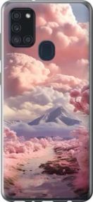 Чохол на Samsung Galaxy A21s A217F Рожеві хмари із силікону FCh_006639